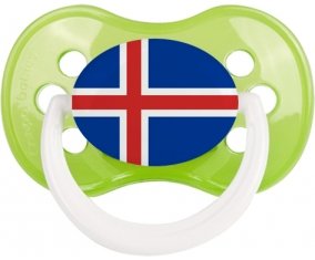 Drapeau Islande Sucette Anatomique Vert classique