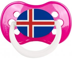 Drapeau Islande Sucette Anatomique Rose foncé classique
