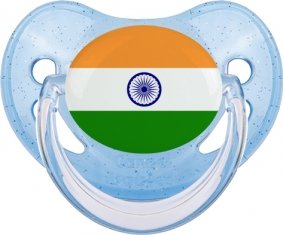 Drapeau Inde Tétine Physiologique Bleue à paillette