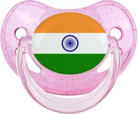 Drapeau Inde Tétine Physiologique Rose à paillette