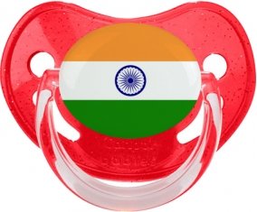 Drapeau Inde Tétine Physiologique Rouge à paillette