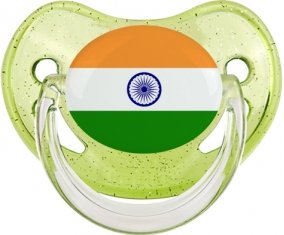 Drapeau Inde Tétine Physiologique Vert à paillette