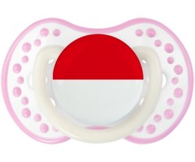 Drapeau Indonésie Tétine LOVI Dynamic Blanc-rose phosphorescente