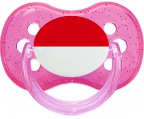 Drapeau Indonésie Sucette Cerise Rose à paillette