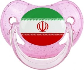 Drapeau L'Iran Sucette Physiologique Rose à paillette