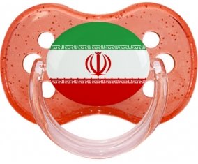Drapeau L'Iran Sucette Cerise Rouge à paillette