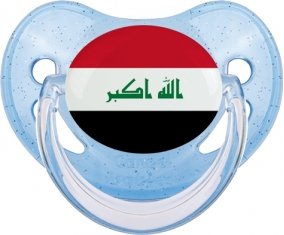 Drapeau Irak Sucette Physiologique Bleue à paillette