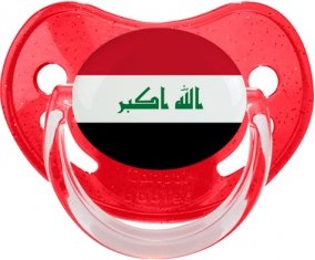 Drapeau Irak Sucette Physiologique Rouge à paillette