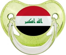 Drapeau Irak Sucette Physiologique Vert à paillette