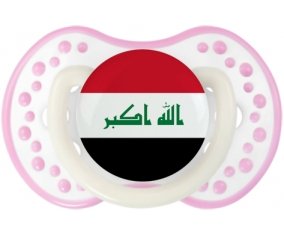 Drapeau Irak Sucette LOVI Dynamic Blanc-rose phosphorescente