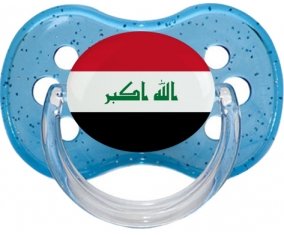Drapeau Irak Tétine Cerise Bleu à paillette