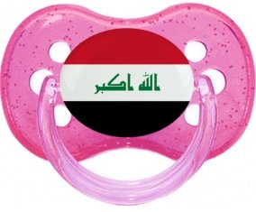 Drapeau Irak Tétine Cerise Rose à paillette