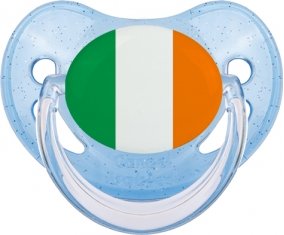 Drapeau Irlande Tétine Physiologique Bleue à paillette