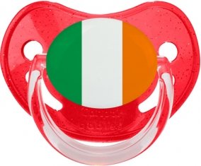 Drapeau Irlande Tétine Physiologique Rouge à paillette