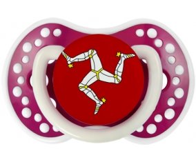 Drapeau Île de Man Tétine LOVI Dynamic Fuchsia phosphorescente