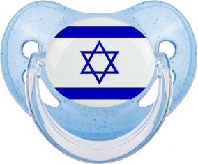 Drapeau Israël Sucette Physiologique Bleue à paillette