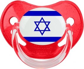 Drapeau Israël Sucette Physiologique Rouge à paillette