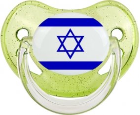 Drapeau Israël Sucette Physiologique Vert à paillette