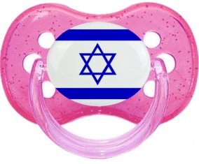 Drapeau Israël Sucette Cerise Rose à paillette