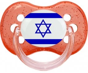 Drapeau Israël Sucette Cerise Rouge à paillette