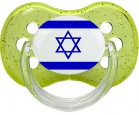 Drapeau Israël Sucette Cerise Vert à paillette