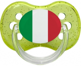 Drapeau Italie Tétine Cerise Vert à paillette
