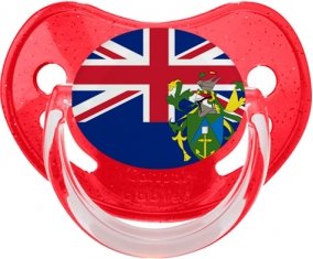Drapeau Îles Pitcairn Tétine Physiologique Rouge à paillette