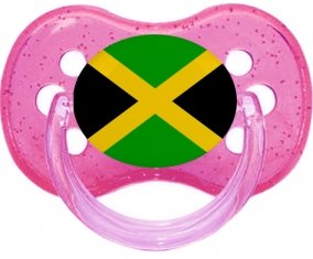 Drapeau Jamaïque Sucette Cerise Rose à paillette