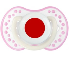 Drapeau Japon Sucette LOVI Dynamic Blanc-rose phosphorescente