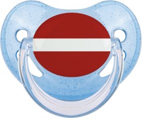 Drapeau Lettonie Sucette Physiologique Bleue à paillette