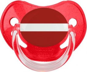 Drapeau Lettonie Sucette Physiologique Rouge à paillette