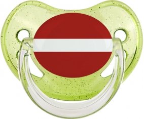 Drapeau Lettonie Sucette Physiologique Vert à paillette