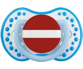 Drapeau Lettonie Sucette LOVI Dynamic Blanc-bleu phosphorescente