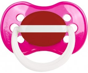 Drapeau Lettonie Sucette Anatomique Rose foncé classique
