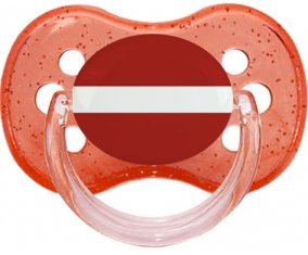 Drapeau Lettonie Tétine Cerise Rouge à paillette