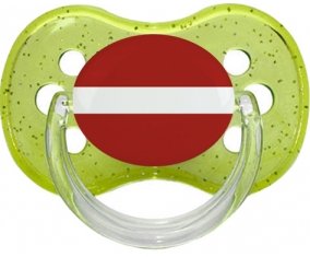 Drapeau Lettonie Tétine Cerise Vert à paillette