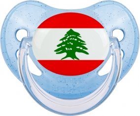 Drapeau Liban Tétine Physiologique Bleue à paillette