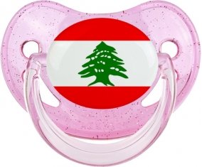 Drapeau Liban Tétine Physiologique Rose à paillette