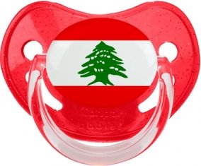 Drapeau Liban Tétine Physiologique Rouge à paillette