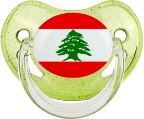 Drapeau Liban Tétine Physiologique Vert à paillette