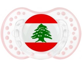 Drapeau Liban Sucete LOVI Dynamic Retro-blanc-rose-tendre classique