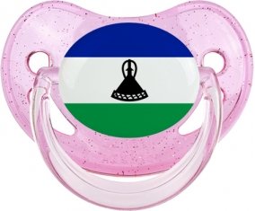 Drapeau Lesotho Sucete Physiologique Rose à paillette