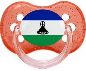 Drapeau Lesotho Sucette Cerise Rouge à paillette