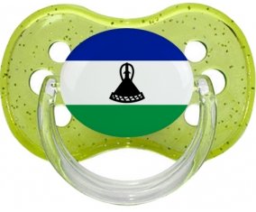 Drapeau Lesotho Sucette Cerise Vert à paillette