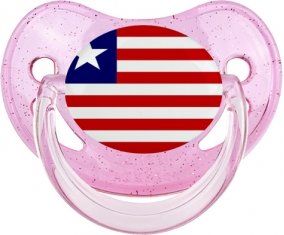 Drapeau Libéria Sucette Physiologique Rose à paillette