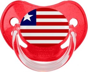 Drapeau Libéria Sucette Physiologique Rouge à paillette
