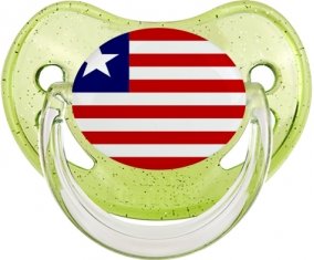Drapeau Libéria Sucette Physiologique Vert à paillette