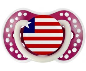 Drapeau Libéria Sucette LOVI Dynamic Fuchsia phosphorescente