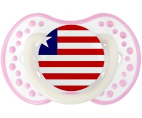 Drapeau Libéria Sucette LOVI Dynamic Blanc-rose phosphorescente