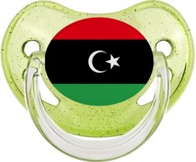 Drapeau Libye Sucette Physiologique Vert à paillette